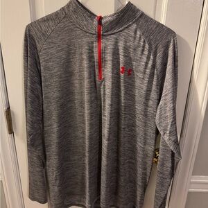 Under Armour Heathered Gray Pullover with Red Trim